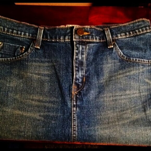Levi Strauss Stretch Denim Jean Skirt Size 12 NICE - Picture 7 of 8